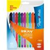 Paper Mate Penna a sfera con cappuccio Paper Mate InkJoy 100 colori assortiti - tratto 1 mm - fusto colori assortiti (conf. 10)