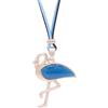 NILUXE DESIGN Ciondolo lungo da donna a forma di fenicottero rosso - Collana dorata grande con catena regolabile bicolore - Stile hippie bohemien - Talismano portafortuna (Blu)