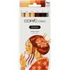 Copic Ciao PORTRAIT Set Amber Glow, 5 tonalità di beige e sabbia incl. 1 multiliner 0,3 mm in marrone, pennarello doppio con una punta media e una punta a pennello