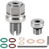 TUCKBOLD per Auto Moto Barca Tappo di Scarico dell'Olio Antisperdite Bullone di Scarico per carter dell'olio Argento con Guarnizione in Rame M10.4-1.25mm