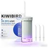 KIWIBIRD Mini idropulsore da viaggio, irrigatore orale senza fili ultraportatile con luce UVC, impermeabile IPX8, 3 modalità, 230 ml, detergente per i denti per la cura di pietre tonsillari e