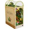 Outbit Kit puzzle 3D fai da te per casa delle bambole Book Nook Kit, in miniatura Dollhouse, con sensore luce LED, adatto come regalo per il giorno del Ringraziamento, Pasqua, San Valentino, Natale (foresta
