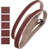 QUARKZMAN 25mm x 762mm Nastri Abrasivi, 15Pz 40/80/120/240/400 Grana Carta Vetrata per Levigatrice Ossido di Allumina Per Lavorazione Legno, Lucidatura Metalli, Affilatura Coltelli
