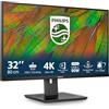 Philips Monitors Philips 32B1U3900 - Monitor UHD da 32 pollici, altezza regolabile, altoparlanti (3840x2160, 60 Hz, HDMI, DisplayPort, USB-C (90W PD), Hub USB, RJ45) nero