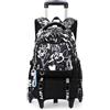TRAVELKNOT Zaino Scuola Elementare Bambino Trolley Zaino Scuola Media Ruote Cartella Bambino Trolley Zainetto Bambini Zaini Cartella Valigeria Ragazze 52x35x25cm