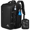 MATEIN Zaino Sottovuoto Viaggio per Easyjet 45x36x20, Multitasche Bagaglio a Mano per Uomo e Donna, Impermeabile Zaino per PC 17.3 Pollici, Boasa da Cabina per Lavoro, Pendolarismo, Senza Pompa, Nero