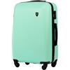 W WINGS Wings - Valigetta rigida con ruote, grande valigetta da viaggio e trolley, ultraleggera, con ruote, trolley a mano, custodia rigida con lucchetto, trolley piccolo per aereo, L.Green, xs, valigetta