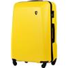 W WINGS Wings - Valigetta rigida con ruote, grande valigetta da viaggio e trolley, ultraleggera, con ruote, trolley a mano, custodia rigida con lucchetto, trolley piccolo per aereo, giallo, xs, valigetta