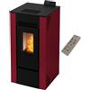 Generico Stufa a Pellet ventilata Alida 9 Stagna 8,74 Kw Bordeaux 4 Stelle 83,70 m2 riscaldabili On Fire Line (Stufa + Telecomando)