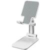 Celly Supporto per Cellulare da Tavolo, Supporto da scrivania per Smartphone e Tablet Universale, Braccio Estensibile Regolabile e Pieghevole, Colore: Bianco.