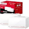 Mercusys TP-Link Halo H37BE Mesh Wi-Fi 7 BE6500Mbps Dual-Band, 2 Porte WAN/LAN di 2.5G, 1 Porta Gigabit WAN/LAN, Coperti fino a 460m2, 4K-QAM, MLO, Multi-RUs, OFDMA, Controllo da APP, WPA3-SAE, 2pz