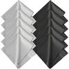 Romon Panni Microfibra Occhiali, 10pcs Microfibra Panno di Pulizia per la Pulizia di Lenti Panno Pulizia Occhiali da Vista Riutilizzabile, 20cm x 20cm per Lenti, Tablet, Telefoni, Nero & Grigio