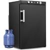 Smad Frigo Trivalente 12V 220V Gas, 100L, Frigorifero a Gas per Camper, Frigorifero Gas con Congelatore, per Camper, Caravana, Cabanon, Chalet, Nero