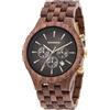 Woodwear Orologio da uomo con cinturino in legno Watch Notte blu Sogno di laguna Aurora, noce, Bracciale