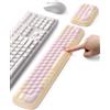 MEATANTY Set poggiapolsi tastiera & mouse - Ergonomico, morbido in schiuma memory, traspirante, antiscivolo & stabile, supporto polsi per ufficio, laptop, design bicolore papaya & rosa
