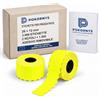 Pokornys - Etichette per prezzatrice 26 x 12 mm, 3000 pezzi, 2 rotoli da 1.500, giallo fluorescente, adesivo rimovibile, 1 riga, per METO Classic S, Blitz C6/C8/C10 e SATO Kendo 26