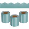 QUARKZMAN 3 Rotoli Bordo Bacheca 98,4 Piedi Bordi Ondulati Decorativi Rotoli Bordi per Bacheca Casa Aula Ufficio Decorazione, Turchese