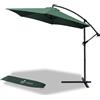 VOUNOT® Ombrellone da Giardino, Diametro 3M, Ombrellone Decentrato Parasole, con Base a Croce, Protezione UV, Verde Scuro