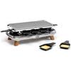 Tefal Raschietto Pierrade Gourmet, raschietto per pietra 2 in 1, per uso interno, 1350 W, pietra naturale, 8 ciotole Maxi profonde, facile da pulire, grigio, gambe effetto legno PR620D12