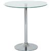HOMCOM Tavolo da Pranzo Rotondo con Piano in Vetro, Telaio Metallico, Colore Argento | Aosom Italy