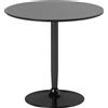 HOMCOM Tavolo da pranzo per 2 persone, piano rotondo Ø80 cm, MDF e Acciaio, antiscivolo, Nero, 75H cm | Aosom Italy