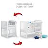 AZZURRA DESIGN Lettino Trasformabile Azzurra Design Glam Uno X 9 Bianco Con Piumone Grigio Glam