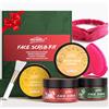 POP MODERN.C Set Regalo Scrub Viso, Detergente Esfoliante per il Viso, Esfoliante, Curcuma, Vitamina C, Zucchero di Canna, Miele, tè Verde, Acido Salicilico, Sale Himalayano, Rosa, Regali Compleanno Natale 4x100g