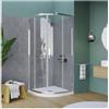 PIRALLA Box doccia semicircolare Piralla serie Indigo 1901 80x80 H 195 cm con apertura scorrevole