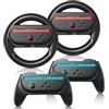 Ertisa 2x Volanti per Nintendo Switch 2 + 2x Impugnatura Compatibile con Nintendo Switch 2, Switch 2 Controllore Impugnatura Volante da Corsa per NS Switch 2 Mario Kart, Kit di accessori per Switch 2
