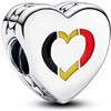 PANDORA Moments 792015C00_E062 - Ciondolo a forma di bandiera del Belgio in argento Sterling, misura unica, Argento sterling, Nessuna pietra preziosa