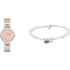 Fossil orologio da donna Virginia in acciaio inossidabile bicolore e bracciale semiprezioso rosa, set