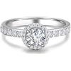 FANCIME Anello di fidanzamento con diamante halo da 0,64-0,82 carati coltivato in laboratorio in argento Sterling 925 (pietra principale da 0,3-0,5 carati) Anello di promessa, anniversario, matrimonio