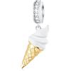 GLOWDAS Cono gelato ciondolano Charms Dangle fit Bracciale estivo tropicale Pandora, 925 Sterling Silver Smalto Gelato Ciondolo Dolce Dessert Cibo Perline, regali per neonato/ragazza/migliori amici/sorella