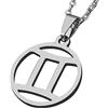 ZENSE - Collana zodiaco Gemelli da uomo ZP0236, diametro 2 cm, con catena