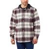 Carhartt Rugged Flex Relaxed Fit Flannel Fleece Lined Hooded Shirt Jac, Camicia da Lavoro Button Down, Uomo, Malt, L