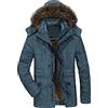 FTCayanz Uomo Giacca Invernale Giubbotto Parka Caldo con Cappuccio Casual Giacche Marina Militare XL