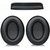 Generic Cuscinetti auricolari di ricambio compatibili con cuffie Sennheiser HD418, HD428, HD419, HD429, HD448, HD449, HD482, HD471, in pelle, colore nero