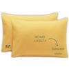 MAYRA Coppia di Federe Personalizzate | Copri Cuscino in 100% Cotone di Alta Qualità | Personalizzabili con Ricamo Nome, Iniziali, Logo, Hotel | Made in Italy | Idea Regalo (Giallo)