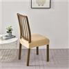 ZZDZW Coprisedia Universale Senza Schienale 4 Pezzi per Sedie da Ufficio, Cucina, Sala da Pranzo, Camera, Hotel o Ristorante in Tessuto Super velluto Elasticizzato Coprisedie ( Color : New Beige , Size : Se