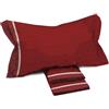 Tex family Lenzuola Matrimoniali Cotone Completo MAXI Design Moderno Time Colore Bordeaux