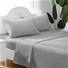 FARFALLAROSSA Lenzuola Matrimoniali Completo, Materiale 100% Puro Cotone, Lenzuola e 2 Federe da Letto, Biancheria da Letto Tinta Unita, Grigio Chiaro