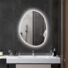 HOMCOM Specchio Bagno con Luci LED a 3 Temperature di Colori, 70x50cm Specchio da Parete Moderno Retroilluminato Reversibile con Antiappannamento Funzione Memory in Vetro Temperato, IP44, Argento