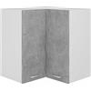 Homgoday Pensile Angolare Grigio Cemento 50x31x60 cm in Truciolato, Armadietti Salvaspazio Mobiletto, Mobile Cucina Mobile Soggiorno Mobiletto Cucina Credenza Cucina Mobili Soggiorno Credenza