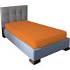 JENNY SESAL Lenzuolo sotto con angoli -tinta unita- MADE IN ITALY- letto matrimoniale, singolo e una piazza e mezza- ampia scelta di colori e taglie (Arancio, Singolo)
