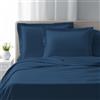 domus&trend - Completo Letto Matrimoniale KingSize con Lenzuola Matrimoniali Cotone Percalle 270x300 + 1 Lenzuolo con Angoli Coprimaterasso Sotto 200x200x30 + 2 Federe Cuscino Letto 50x80 (Blu)