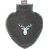 Fashy Bottiglia calda a forma di cuore, 0,7 l, rivestimento in pile, ricamo e cuciture decorative, grigio scuro