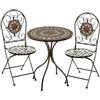 DRW Set tavolo e 2 sedie vintage in metallo nero
