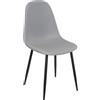 DRW Set di 4 sedie in metallo e tessuto in grigio chiaro e nero