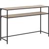AC Design Furniture Jörn - Tavolo consolle rettangolare con 1 ripiano, ripiano in rovere selvatico e telaio in metallo nero, versatili, mobili per soggiorno, piccoli spazi