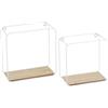 DRW Set di 2 mensole da parete in metallo e MDF in bianco